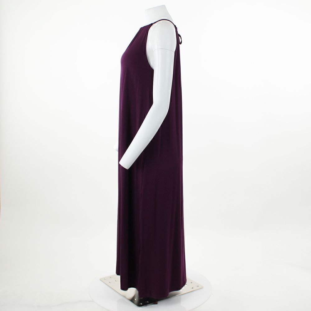 Eileen Fisher Halter Neck Dress in Blackberry - Picture 4 of 5